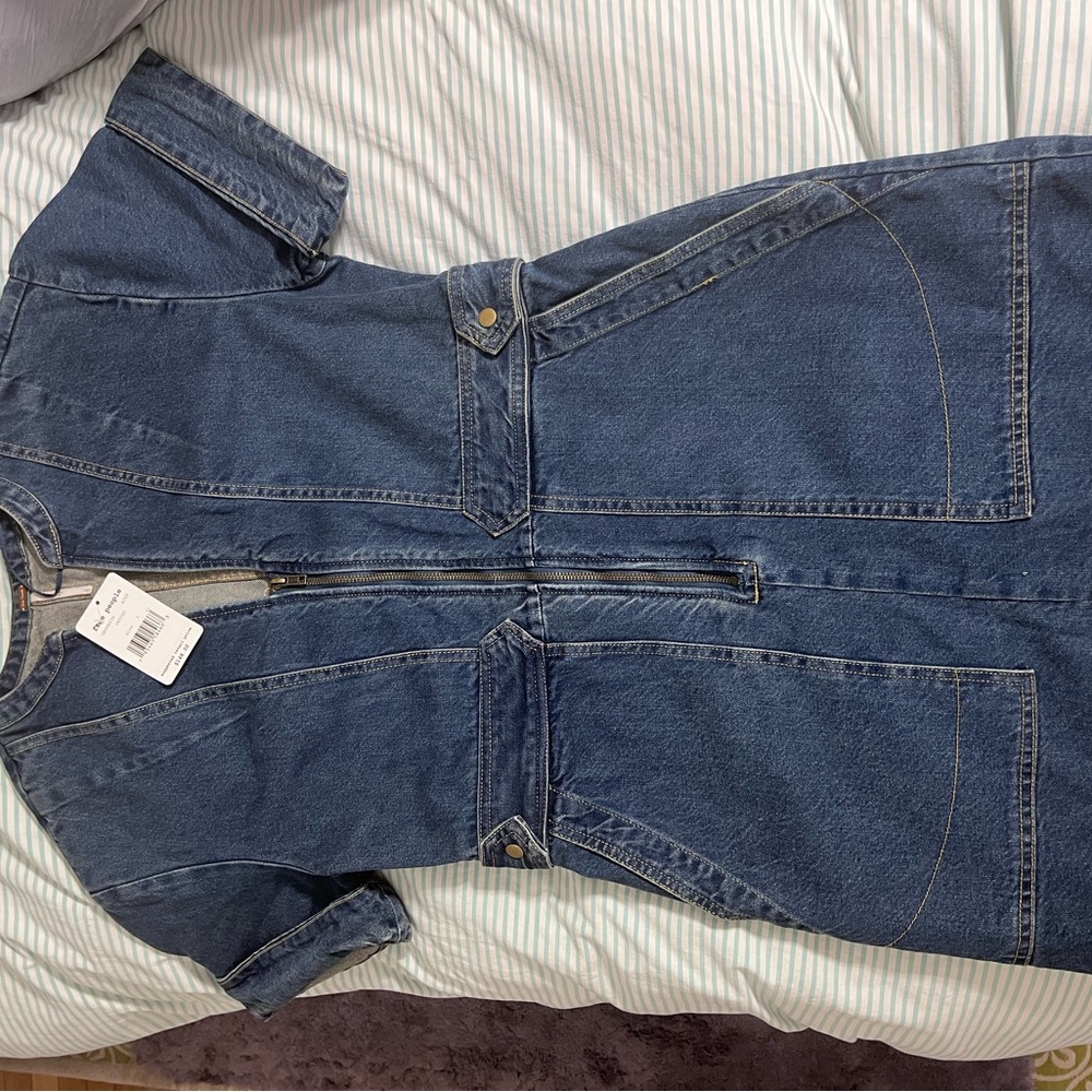 Free People Casual Mini Dress in Dark Denim Blue